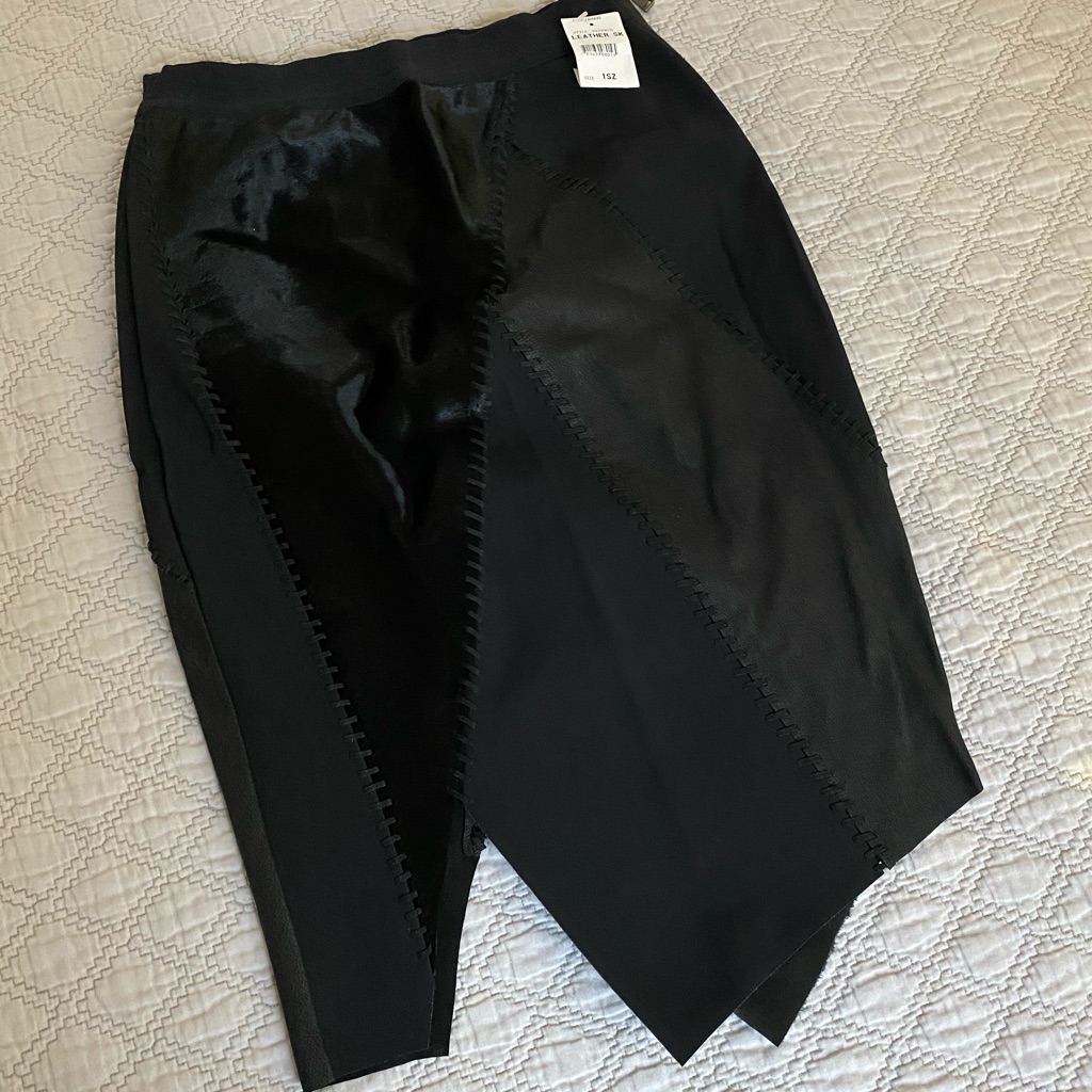 Nwt Elie Tahari Stretch Lambskin Leather Pencil Skirt